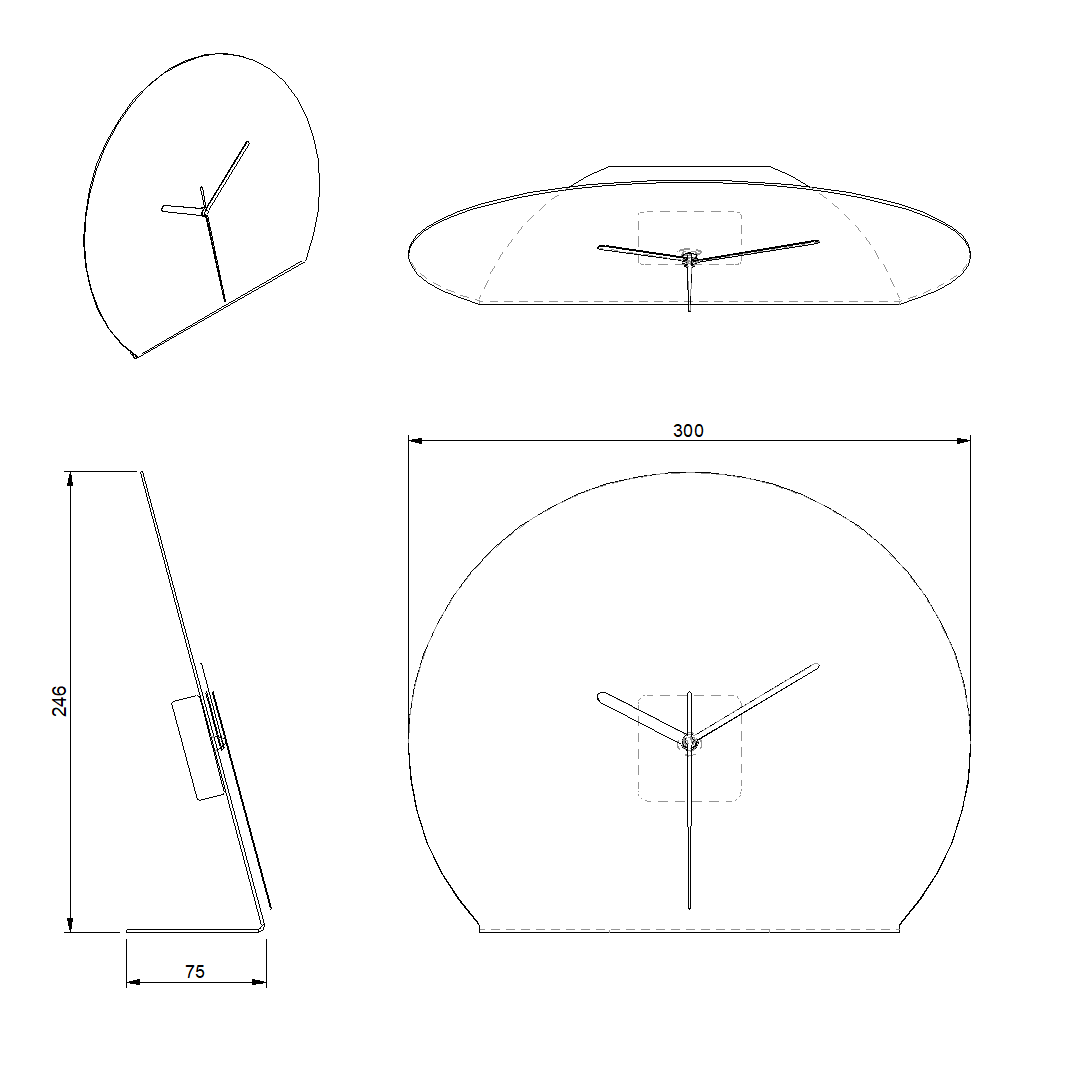 Klok DRIFT, moderne wandklok met strak en minimalistisch ontwerp.