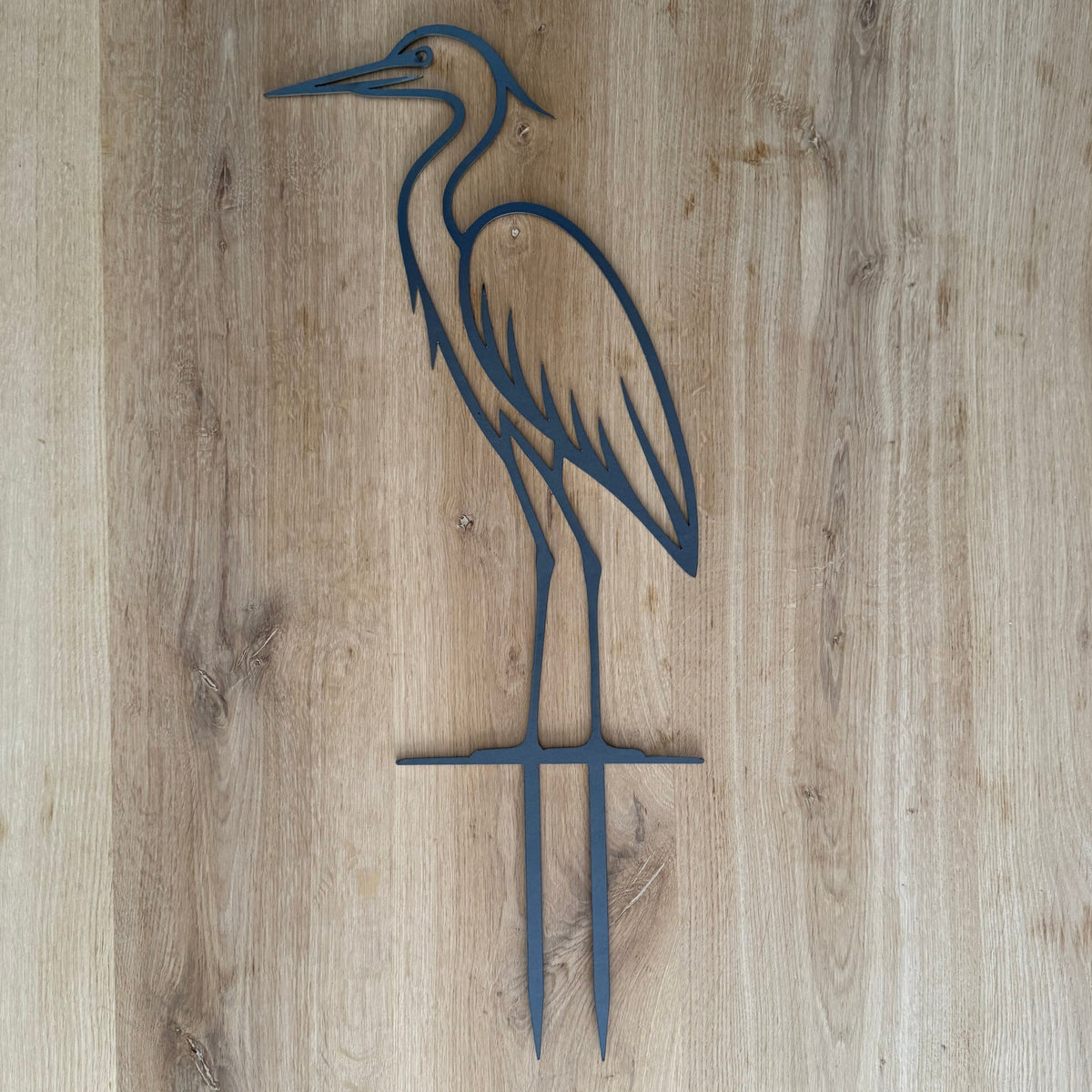 Tuinsteker HERON – reiger van cortenstaal voor bij vijver of gras