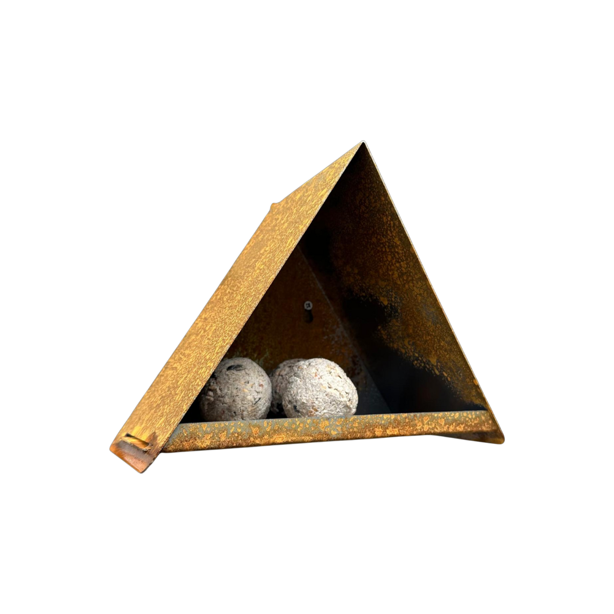 Vogelvoederhuis METEOR – cortenstaal wandvoederhuis