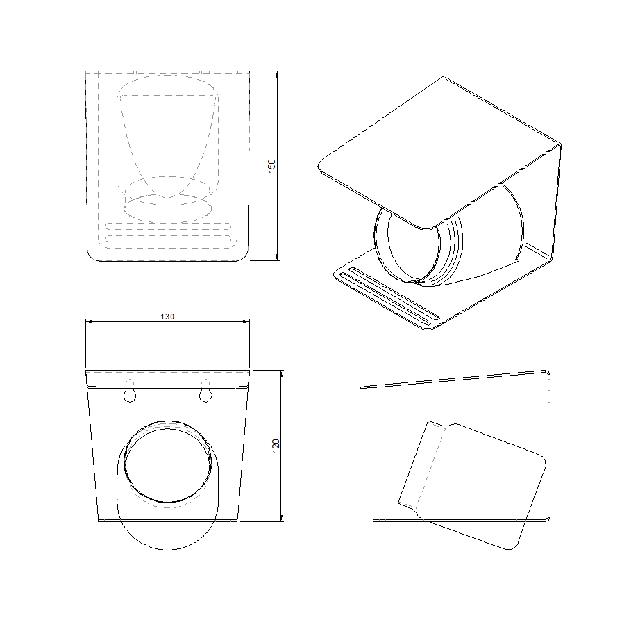 Vogelvoederhuisje PINDA van Stalen Design, cortenstalen wandmodel voor pindakaaspotjes voor vogels.