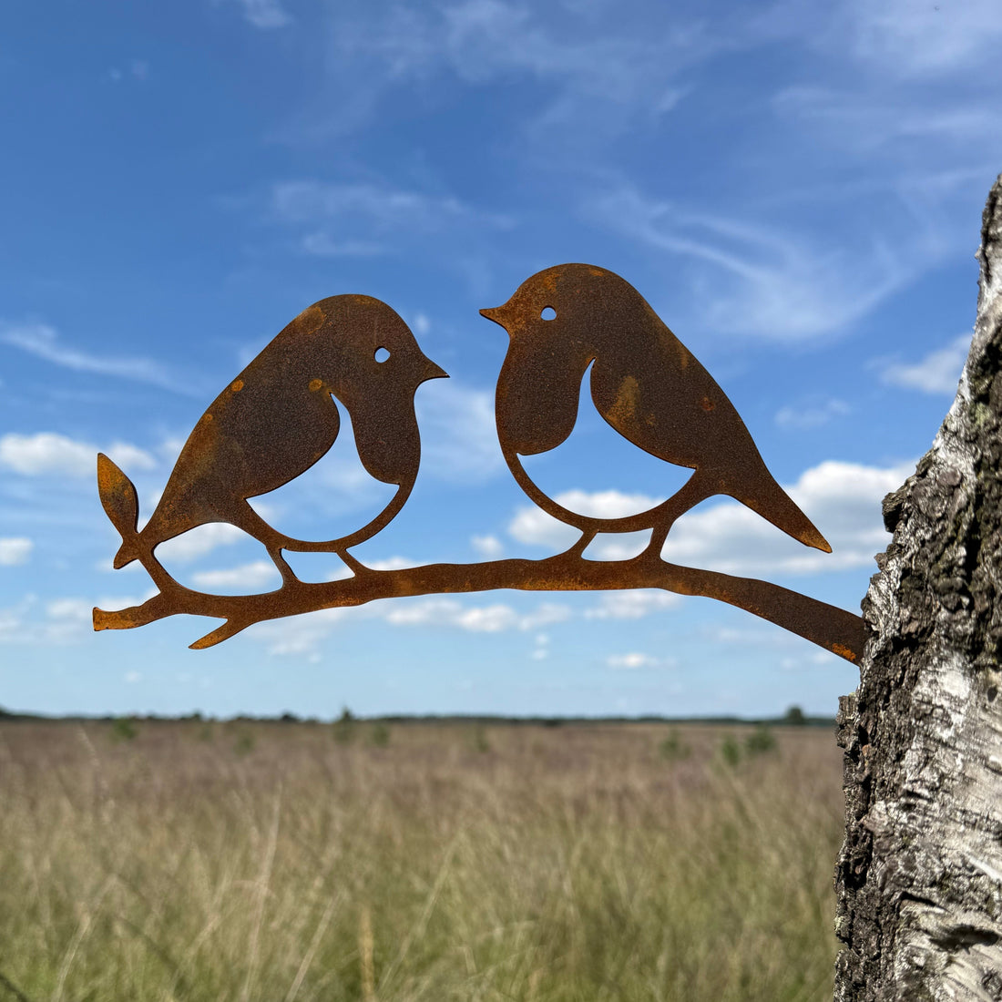 Tuinvorm RUDDOCK – cortenstalen boomdecoratie met vogelvormen