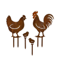CHICKEN FAMILY garden stake