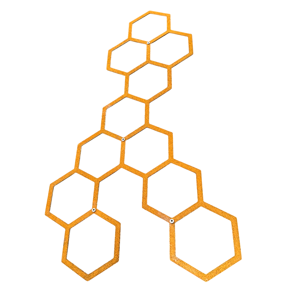Klimplantrek HIVE van cortenstaal met hexagon motief voor klimplanten aan de buitenmuur