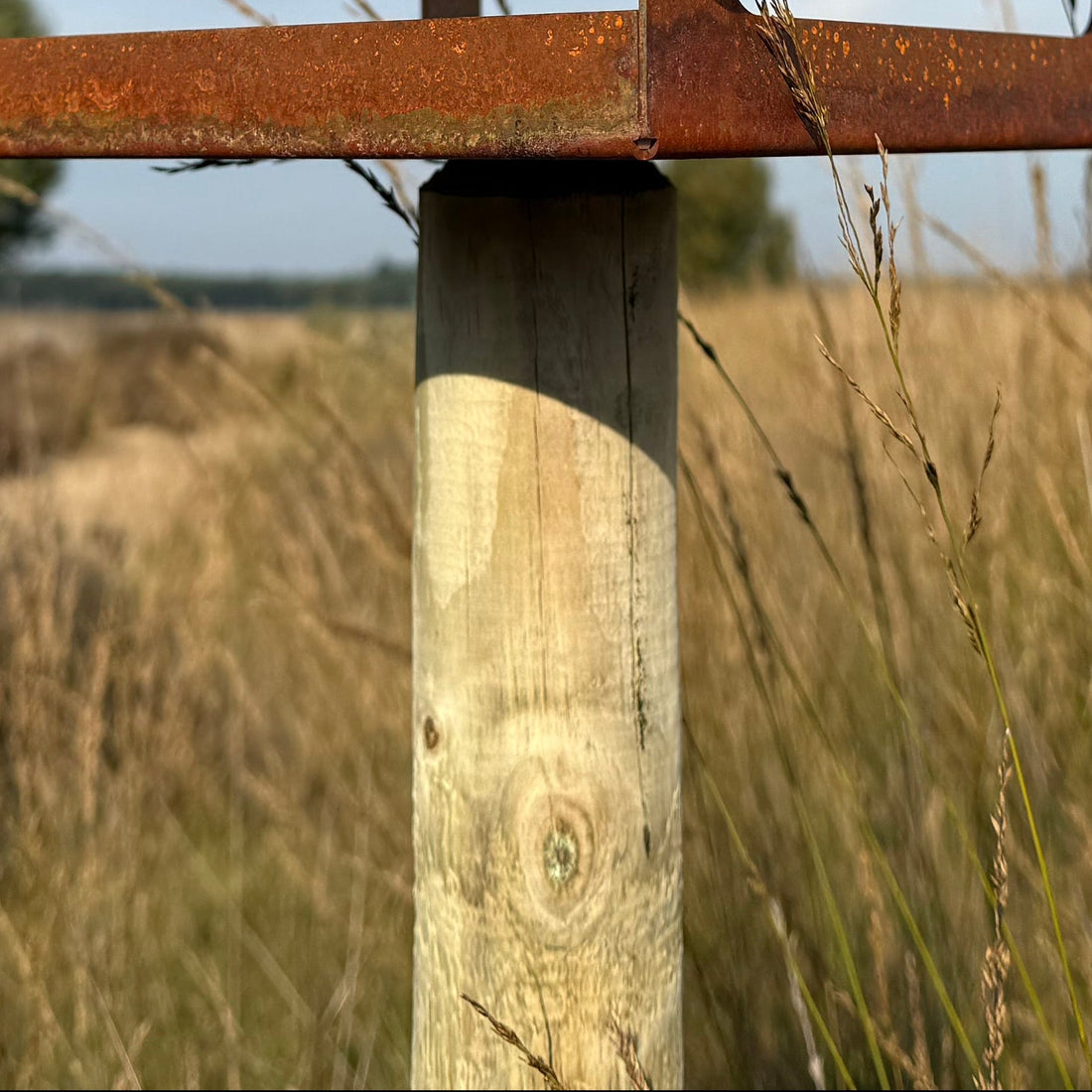 Vogelvoederhuis PAAL, staand houten vogelvoederhuis op paal voor tuinvogels, geschikt voor plaatsing in de tuin.