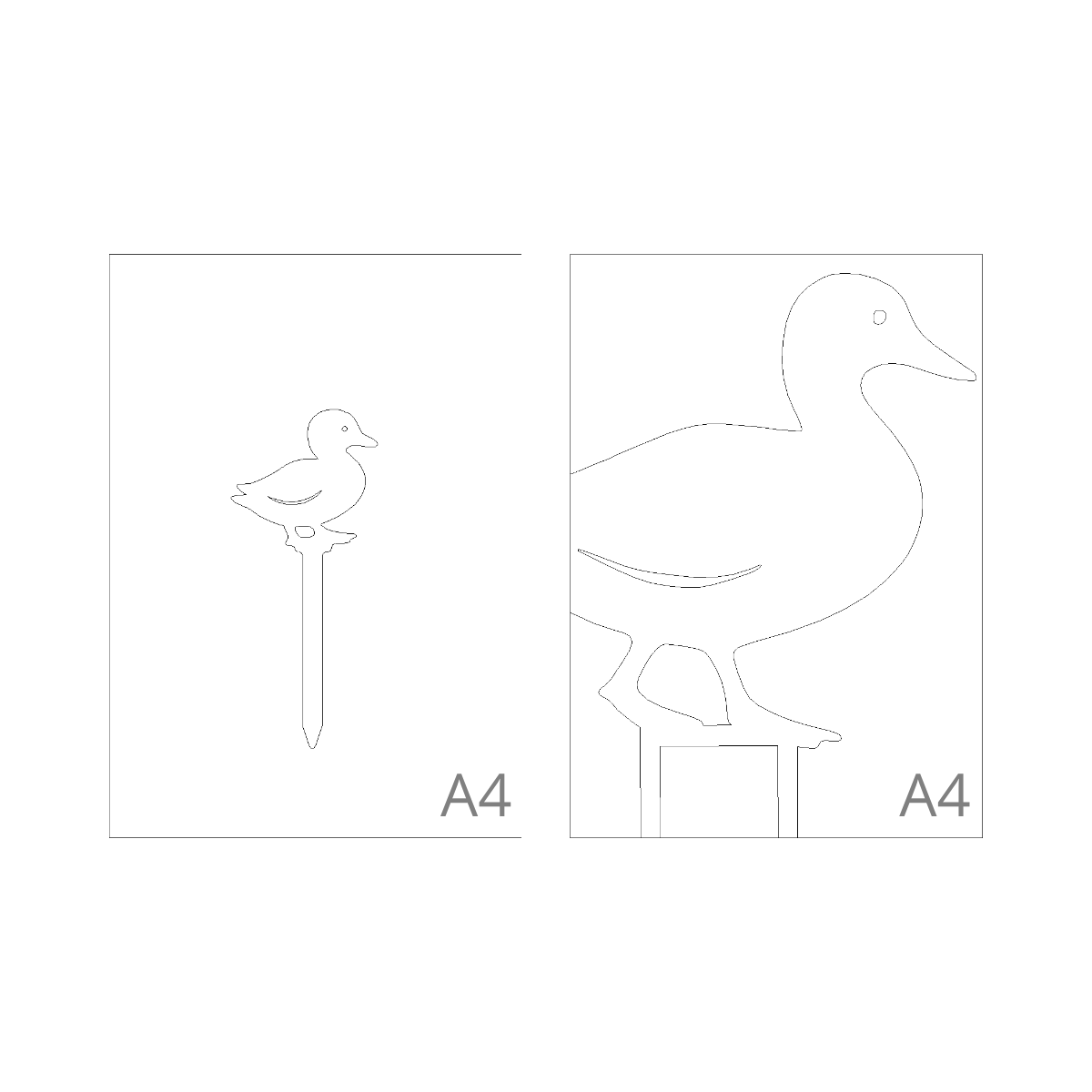 Tuinsteker QUACKFAM met cortenstalen eend en babyeendje voor in de tuin